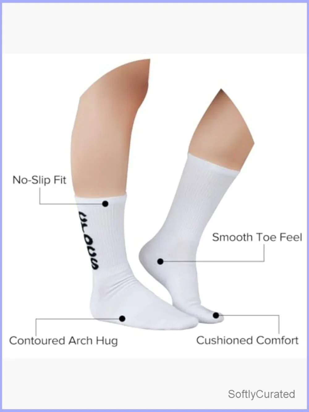 Athletic Crew Socks Seamless Toe Arch Support Cushion Men Women Casual